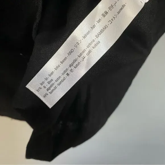 ZARA Linen Utility Jacket Belted Trench Coat Preppy Scandi Black Size XS/S - Picture 5 of 12